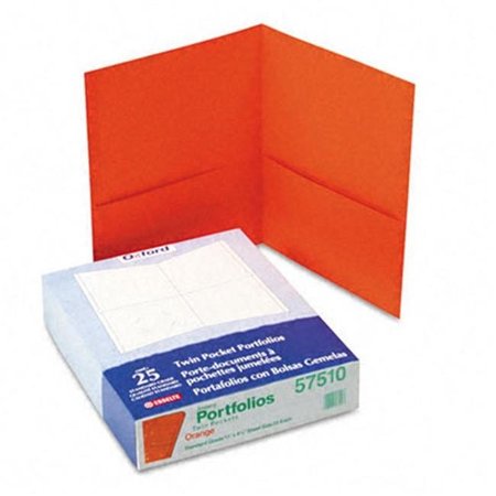 ESSELTE PENDAFLEX CORPORATION Esselte Pendaflex 57510 Twin-Pocket Portfolio  Embossed Leather Grain Paper  Orange 57510